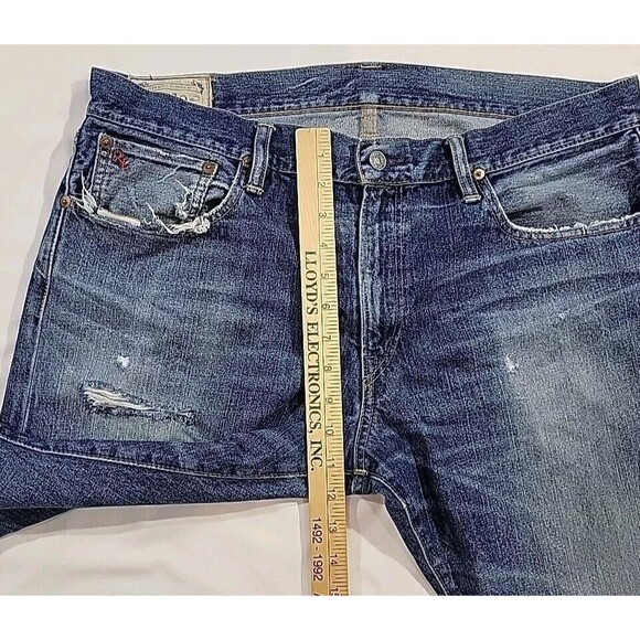 Polo Ralph Lauren Jeans Men’s Varick Slim Straight 36X30 Medium Wash Distressed - Picture 14 of 16